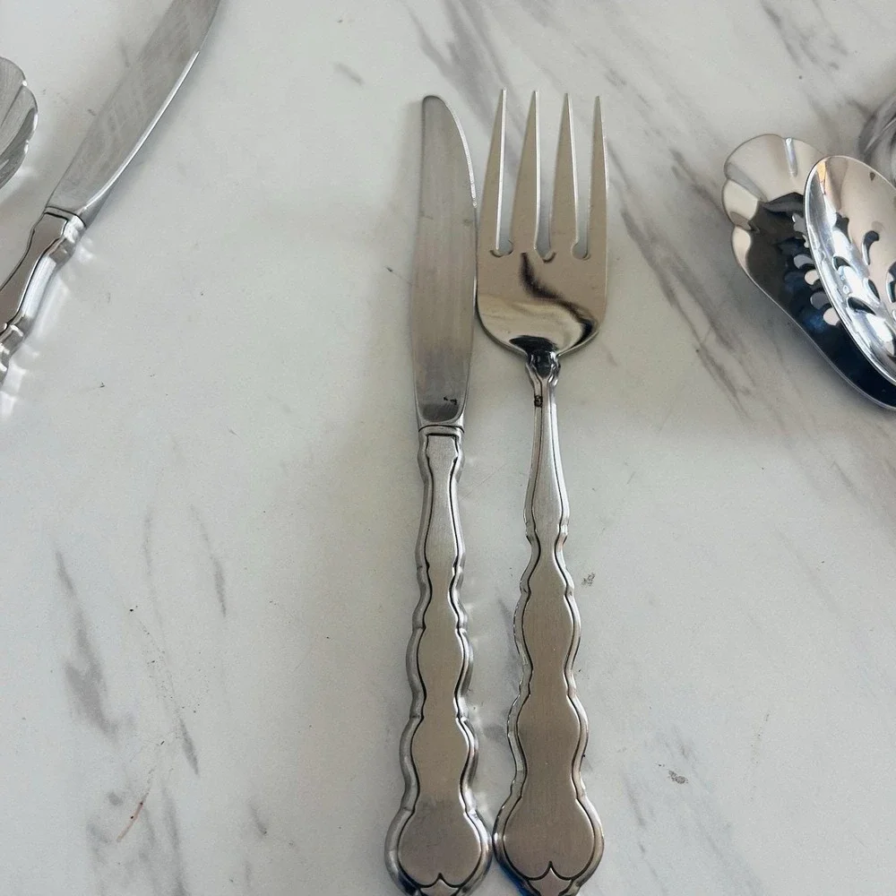 Oneida VALERIE Stainless Distinction Deluxe HH Serving Set Flatware Lot of 9